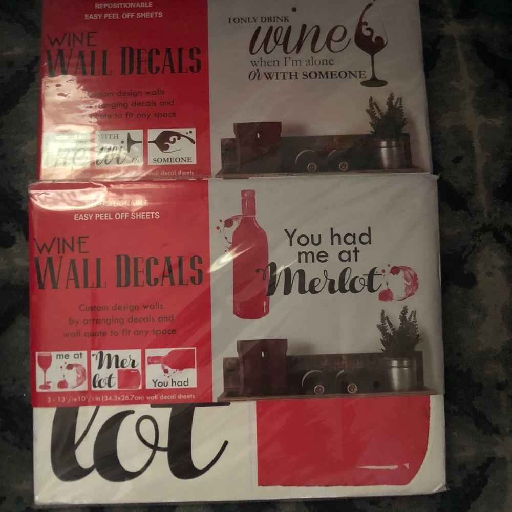 Wine themed wall decals reuseable